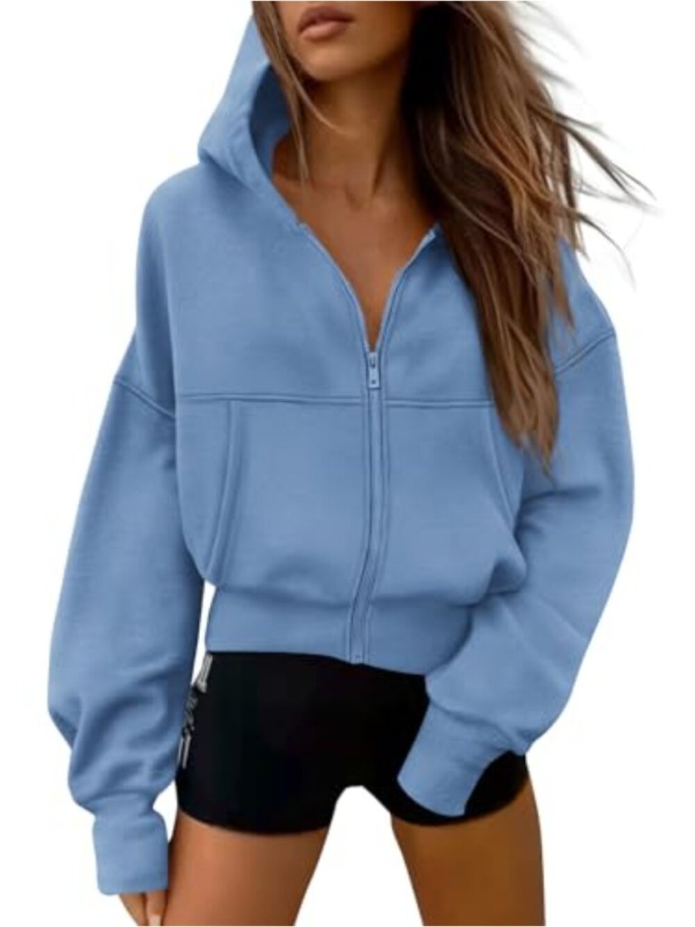 Zip Up Hoodie Long Sleeve Fleece Sweatshirt Casual Streetwear Jacket